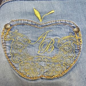 Apple Bottom Jeans with Gold Embroidery